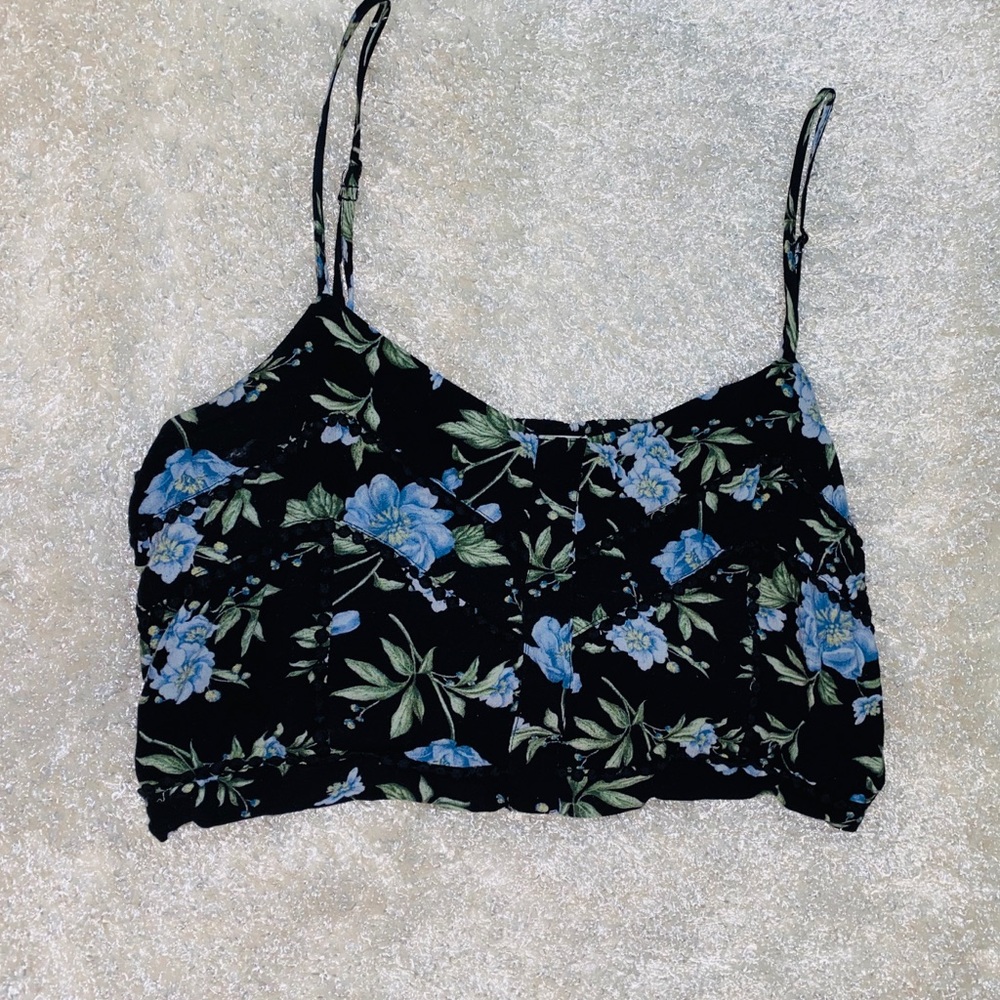 American Eagle Boho Crop Top Bralette Floral